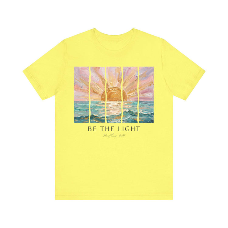 Sunset 'Be The Light' painting Tee | watercolor sunrise ocean graphic