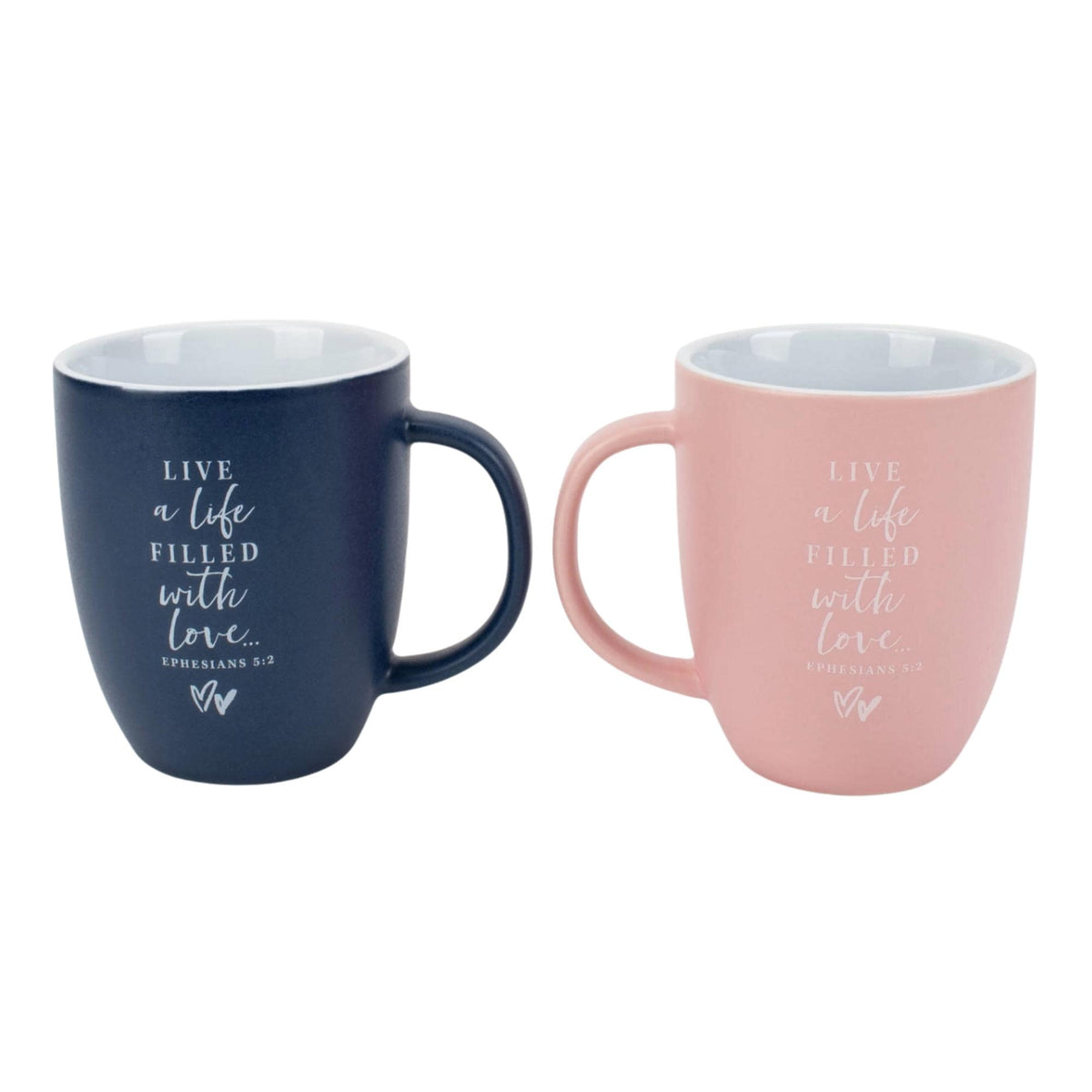 Mr and Mrs Coffee Mugs, Navy Blush Pink Couple Gift
