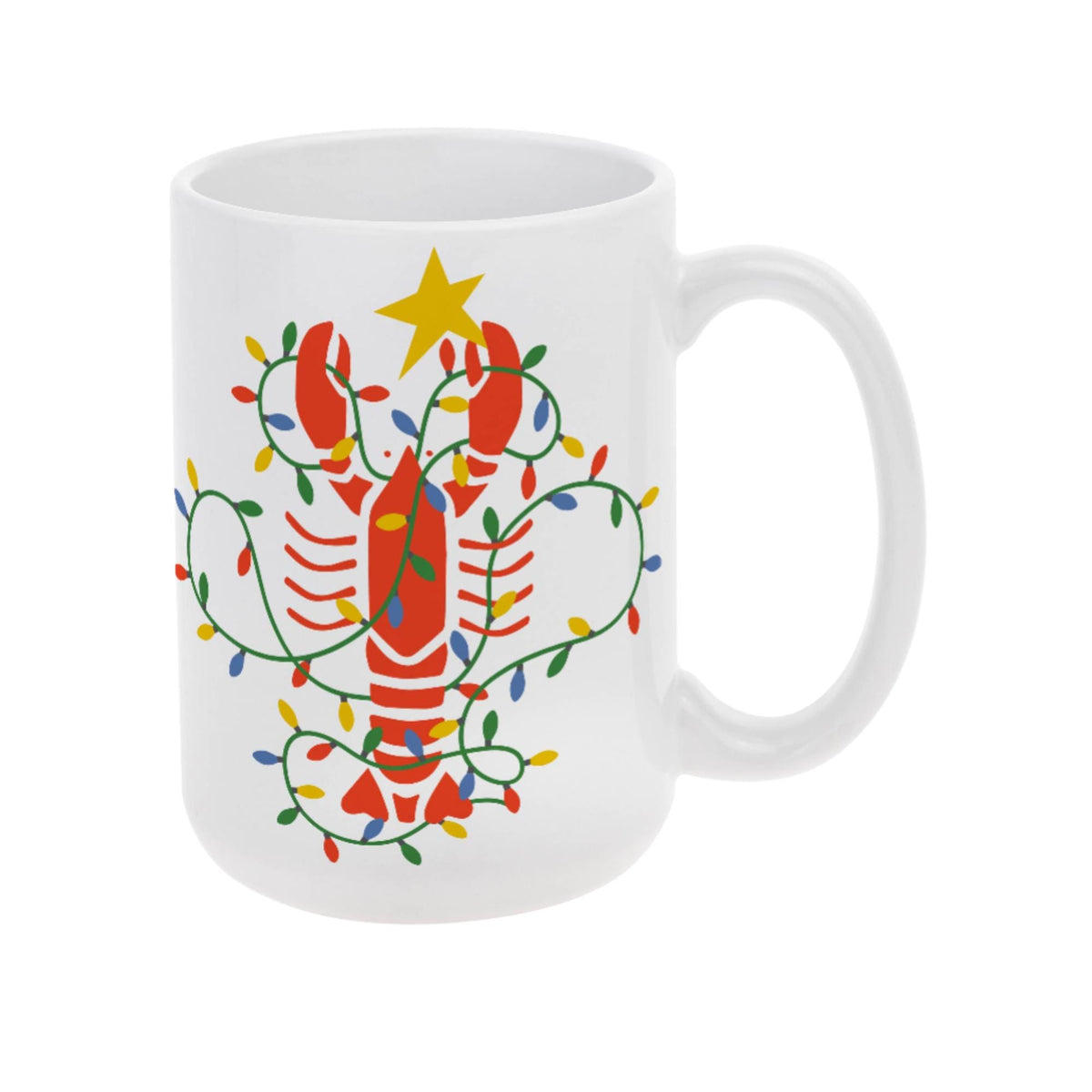 Coastal Christmas Lobster Mug & Napkins Set, Nautical Holiday Decor
