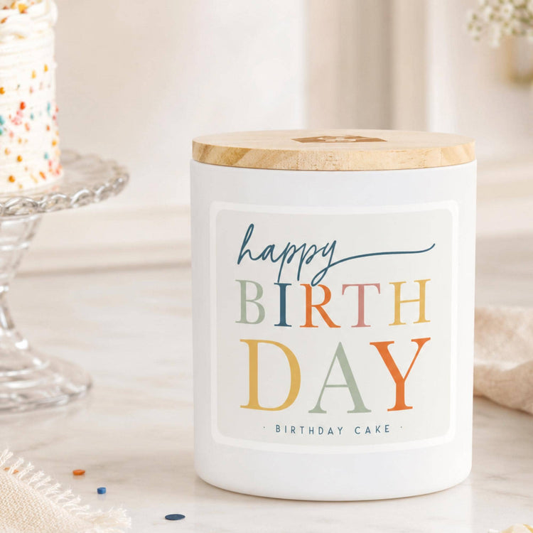 Birthday Cake Scented Soy Candle, Lemon Sugar, 11 oz, Two-Wick, Personalized Gift