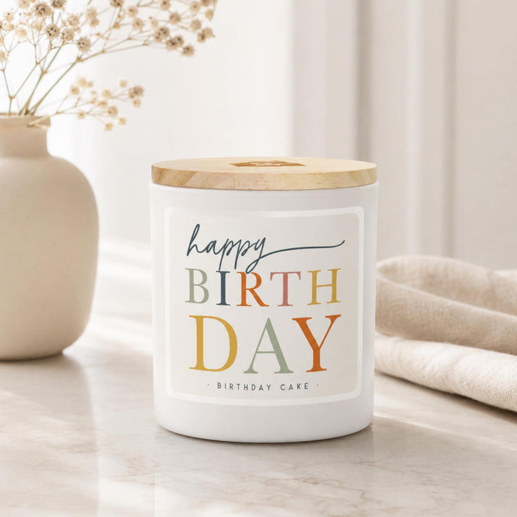 Birthday Cake Scented Soy Candle, Lemon Sugar, 11 oz, Two-Wick, Personalized Gift