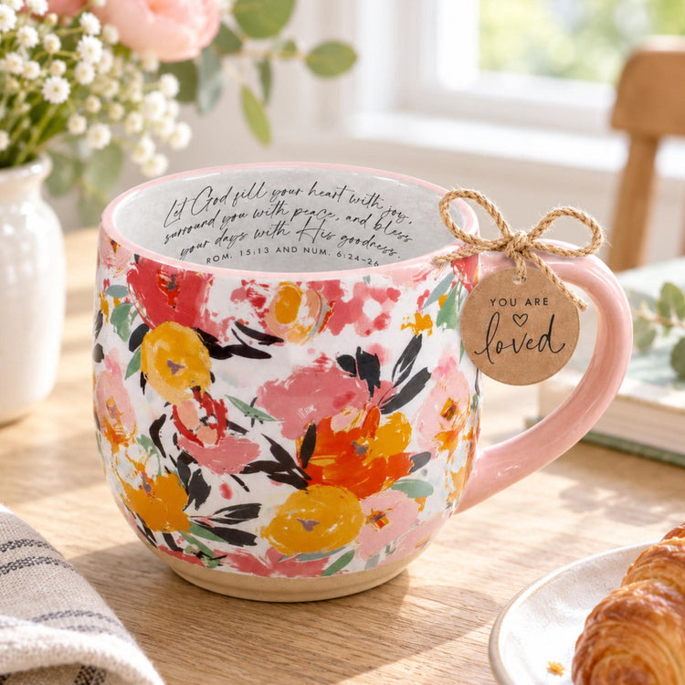 Christian Floral Mug You Are Loved Gift, Inspirational Scripture Coffee Cup, Encouragement Mug