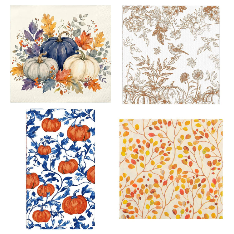 Fall Decorative Paper Napkins for Decoupage, Mixed Media Crafts (Set of 13)