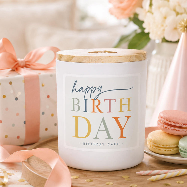 Birthday Cake Scented Soy Candle, Lemon Sugar, 11 oz, Two-Wick, Personalized Gift