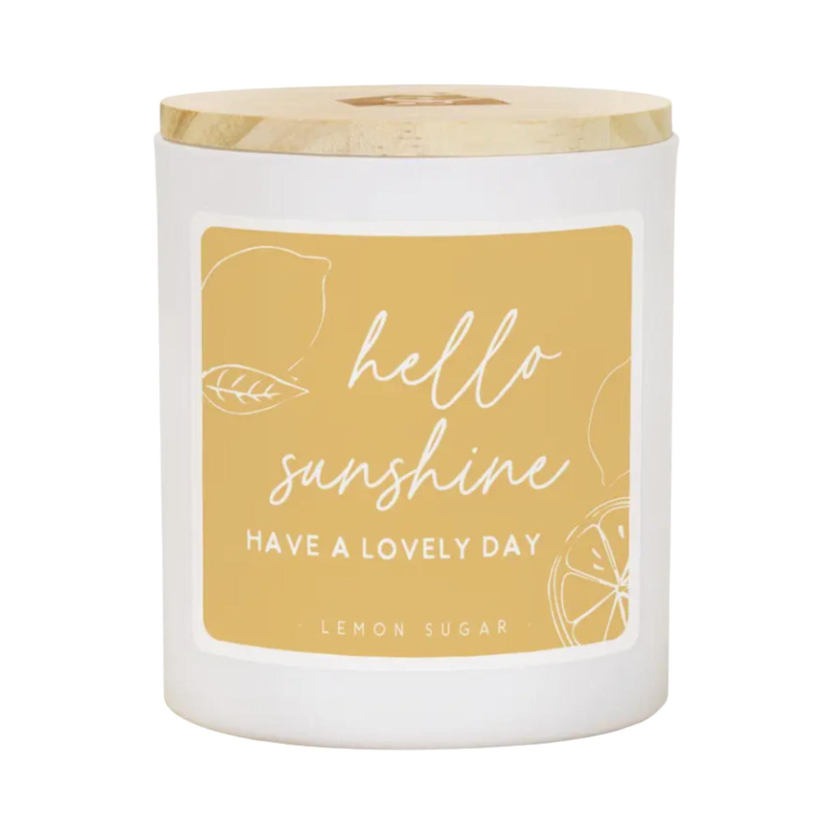 Hello Sunshine Lemon Sugar Candle | Citrus Scent, Uplifting Gift (Soy Wax)