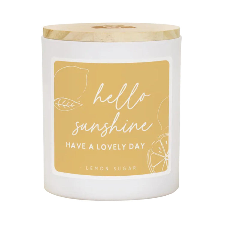 Hello Sunshine Lemon Sugar Candle | Citrus Scent, Uplifting Gift (Soy Wax)