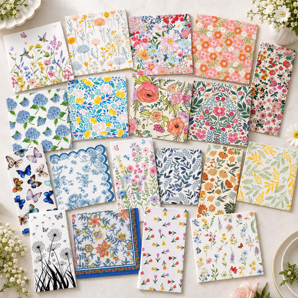 Mystery Decoupage Napkin Variety Pack, Assorted Designs for Crafts (Set of 20)