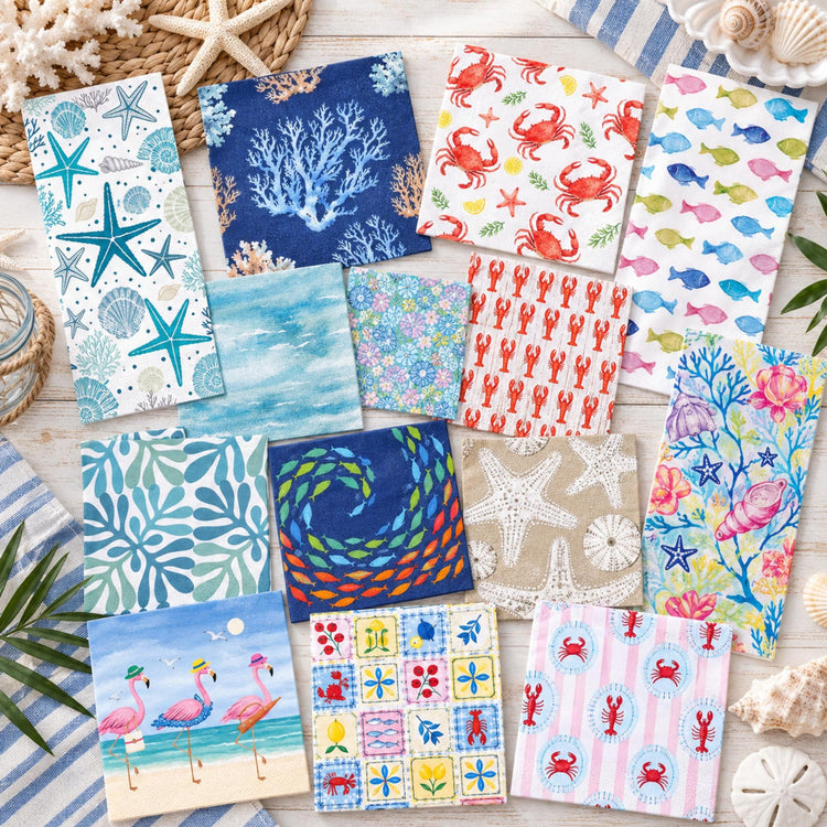 Mystery Decoupage Napkin Variety Pack, Assorted Designs for Crafts (Set of 20)