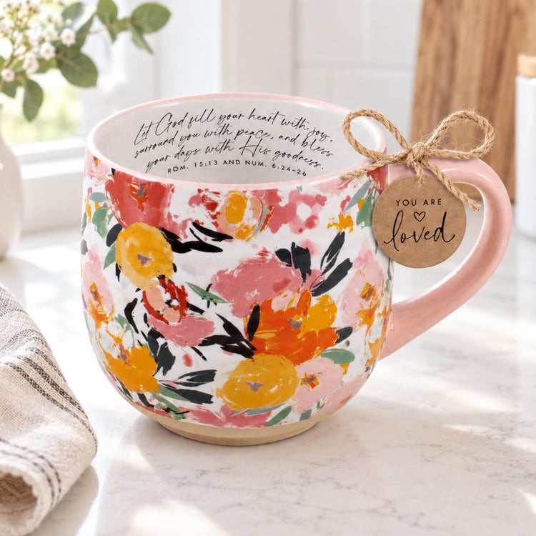 Christian Floral Mug You Are Loved Gift, Inspirational Scripture Coffee Cup, Encouragement Mug