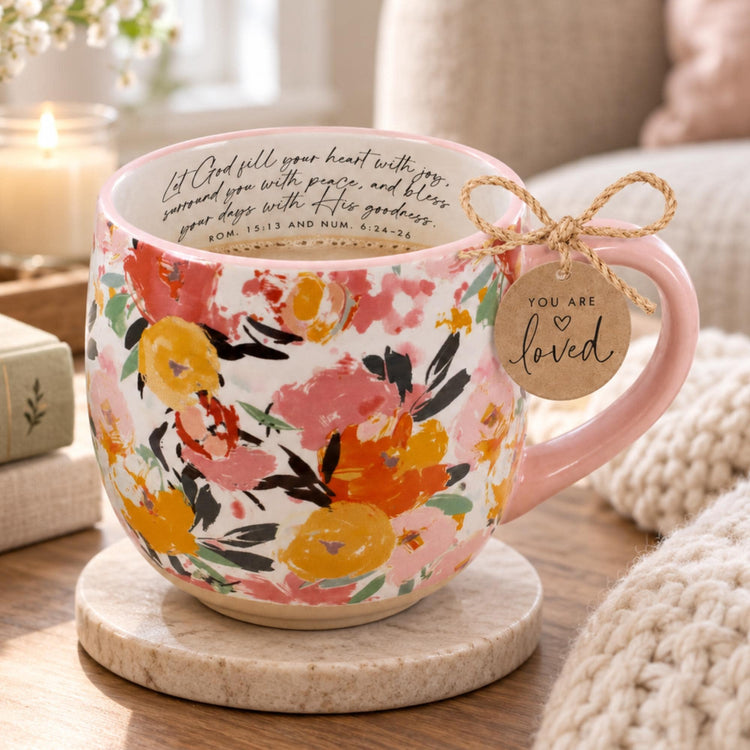 Christian Floral Mug You Are Loved Gift, Inspirational Scripture Coffee Cup, Encouragement Mug