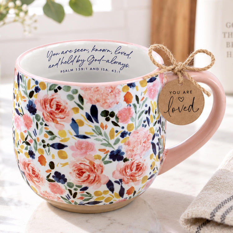Floral Christian Mug, You Are Loved Gift, Psalm 139 Message (18oz)