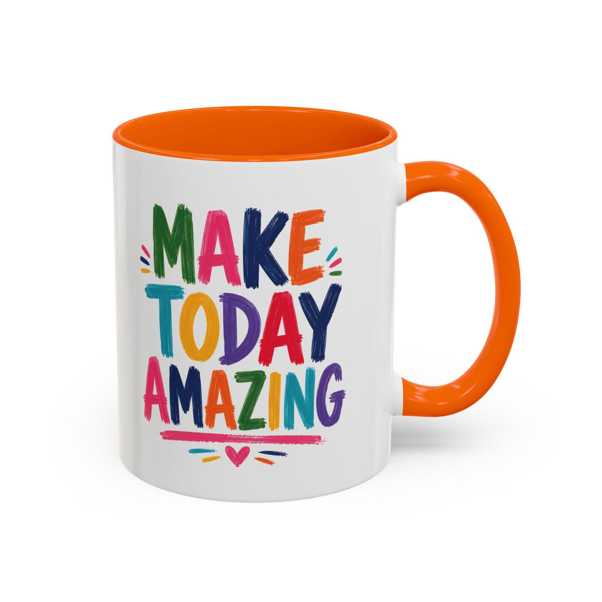 Colorful Ceramic Mug | Make Today Great Quote, Glossy White Interior