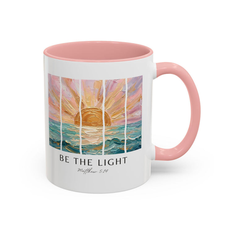 Be The Light Sunrise Ocean Painting Mug, Inspirational Coffee Cup
