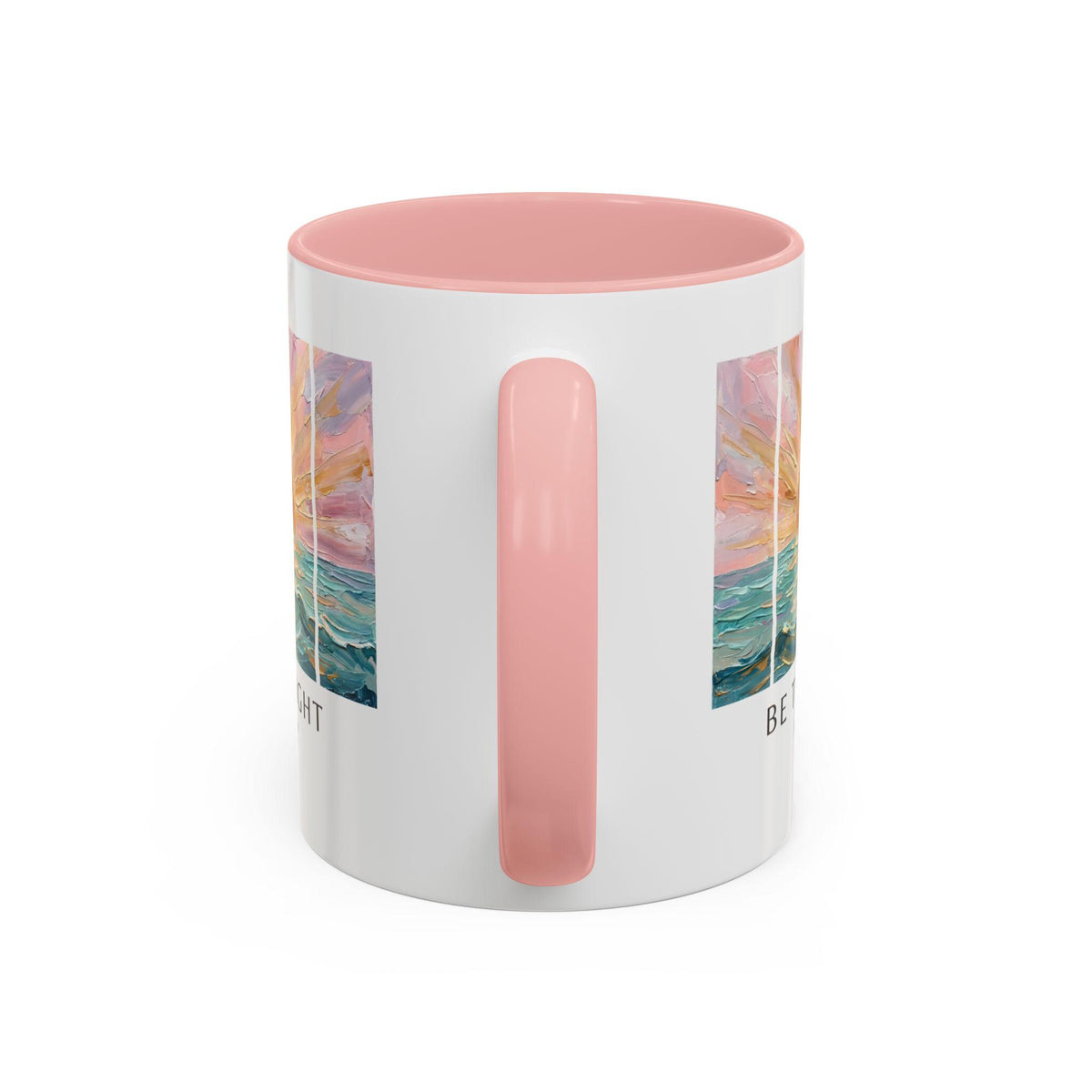 Be The Light Sunrise Ocean Painting Mug, Inspirational Coffee Cup