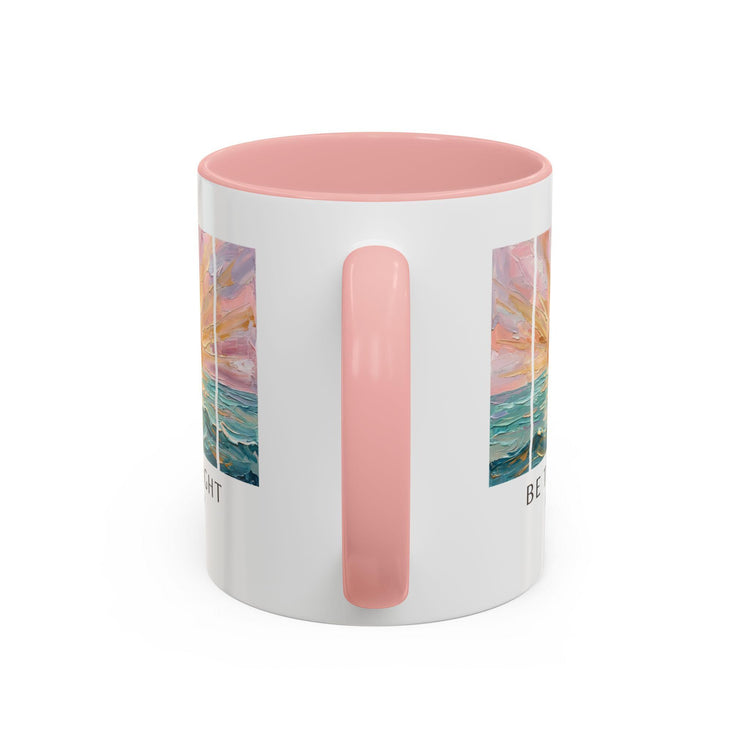 Be The Light Sunrise Ocean Painting Mug, Inspirational Coffee Cup