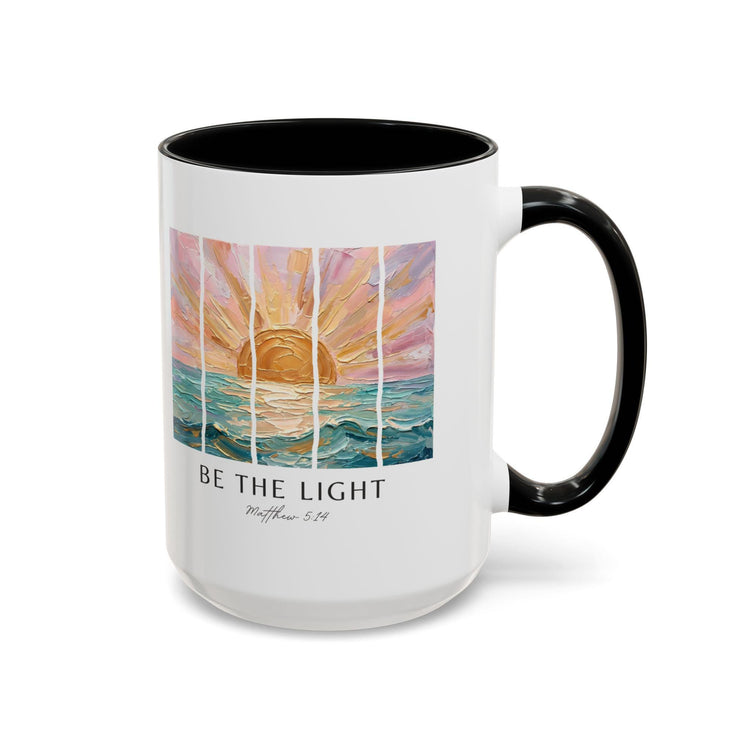 Be The Light Sunrise Ocean Painting Mug, Inspirational Coffee Cup