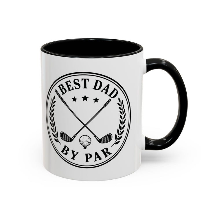 Dad By Par Golf Emblem Accent Mug (11oz/15oz)