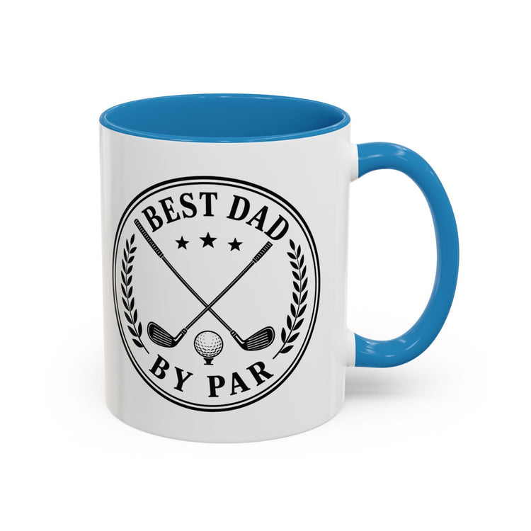 Dad By Par Golf Emblem Accent Mug (11oz/15oz)