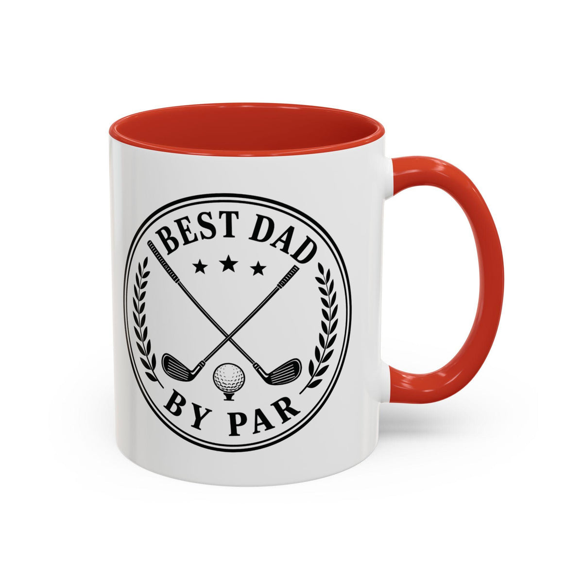Dad By Par Golf Emblem Accent Mug (11oz/15oz)