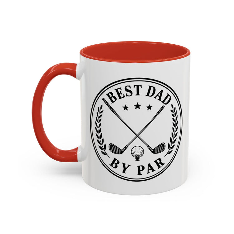 Dad By Par Golf Emblem Accent Mug (11oz/15oz)