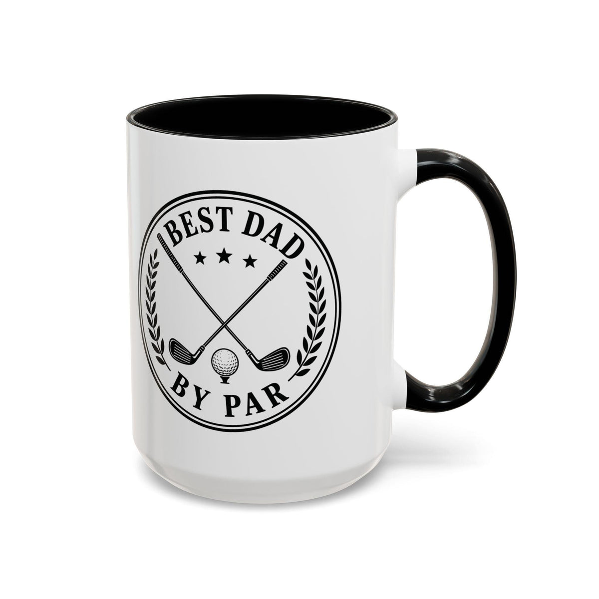 Dad By Par Golf Emblem Accent Mug (11oz/15oz)