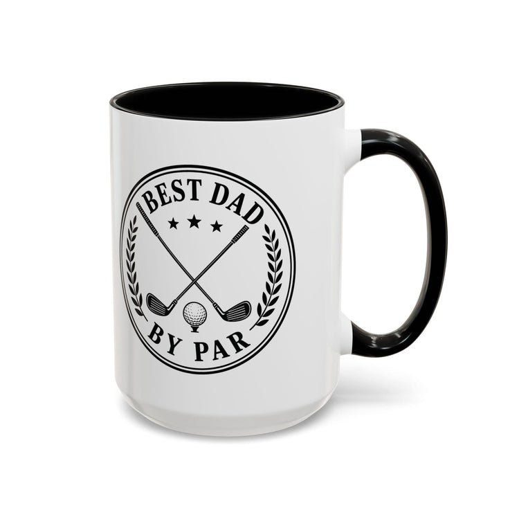 Dad By Par Golf Emblem Accent Mug (11oz/15oz)