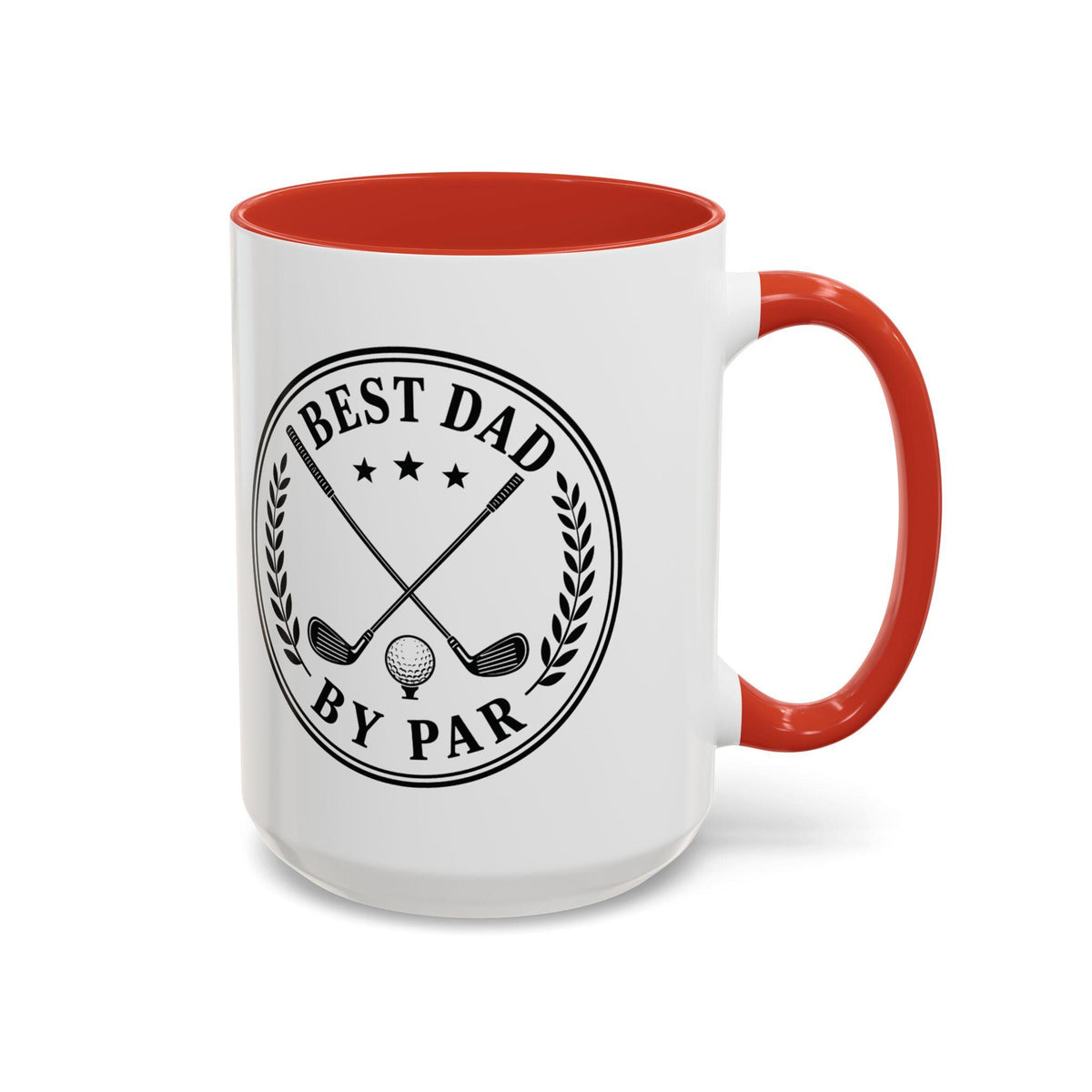 Dad By Par Golf Emblem Accent Mug (11oz/15oz)