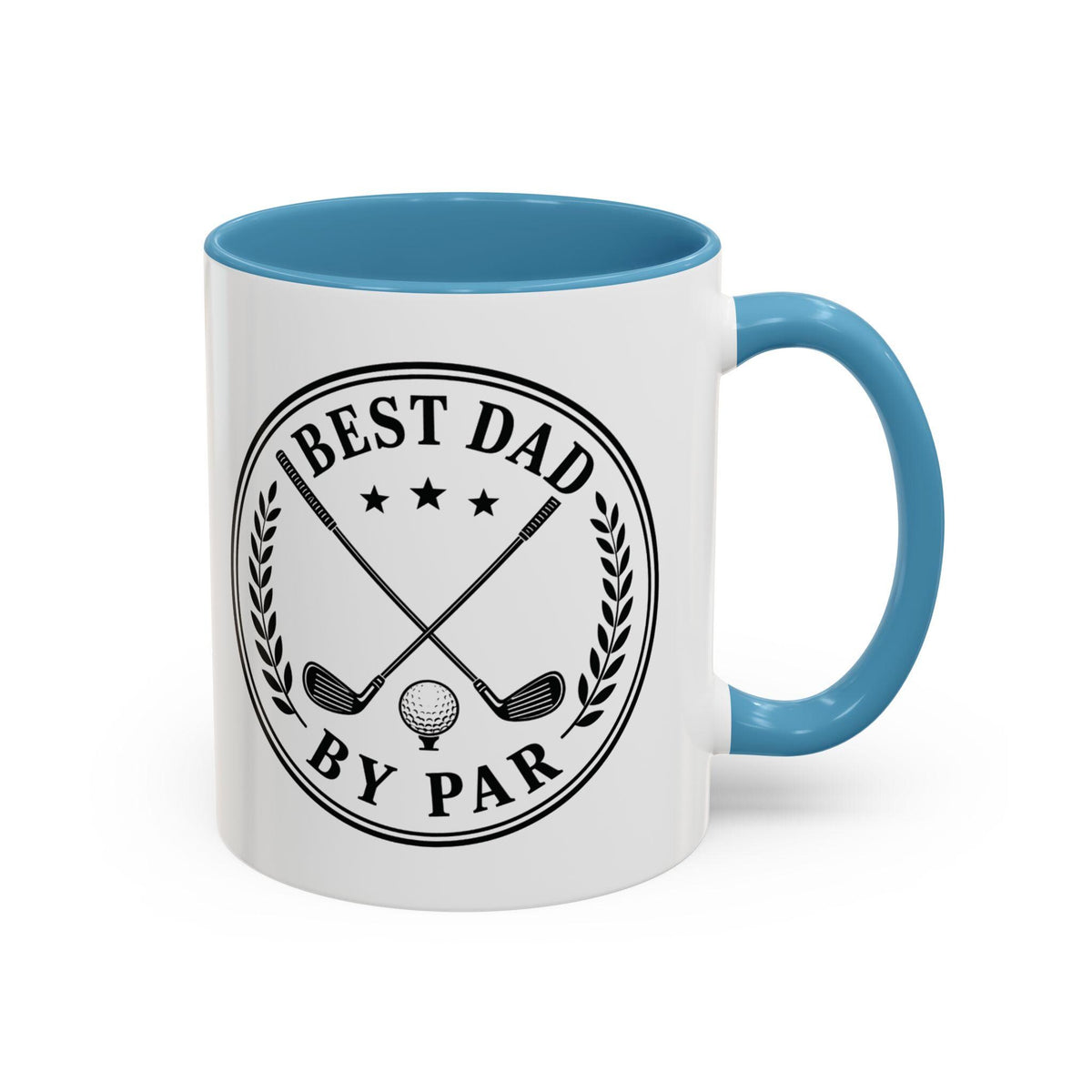 Dad By Par Golf Emblem Accent Mug (11oz/15oz)