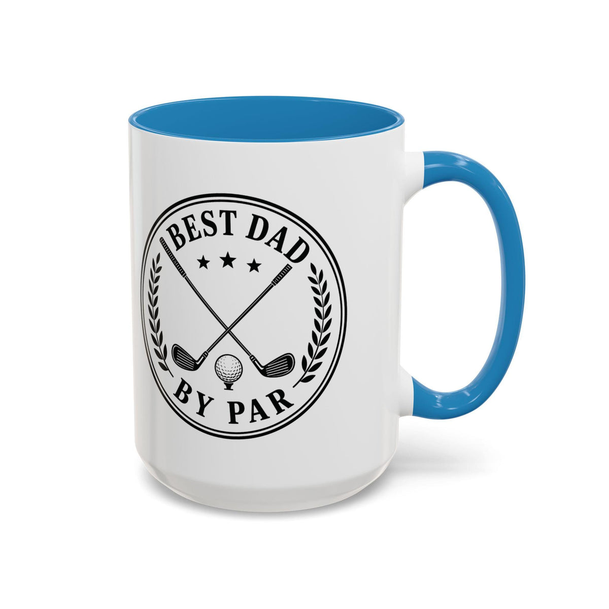Dad By Par Golf Emblem Accent Mug (11oz/15oz)