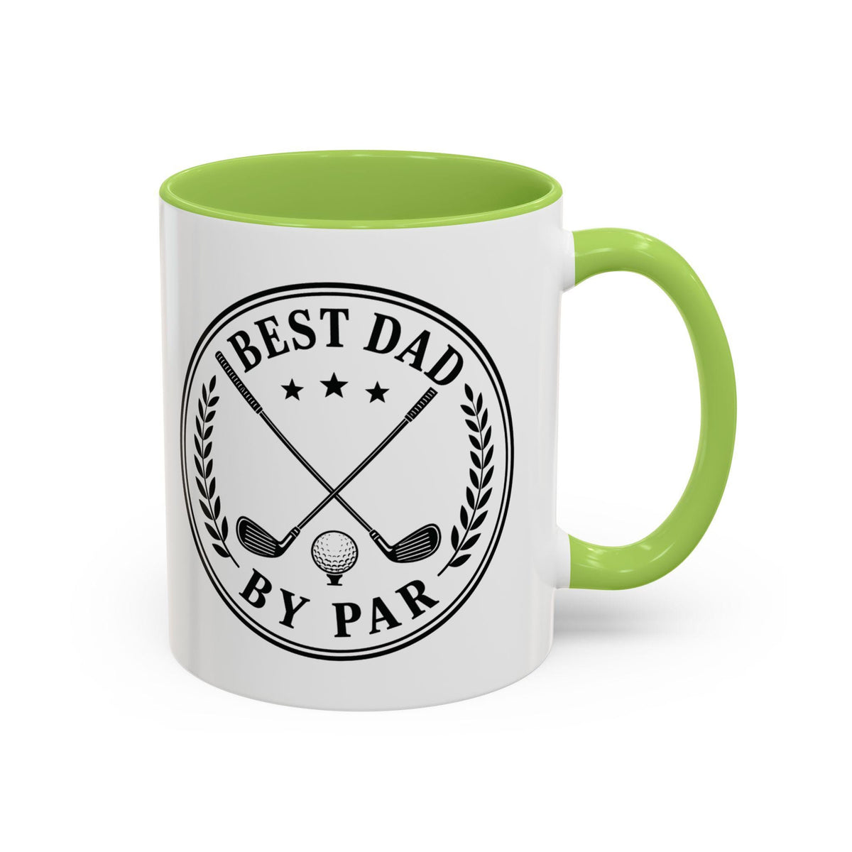 Dad By Par Golf Emblem Accent Mug (11oz/15oz)
