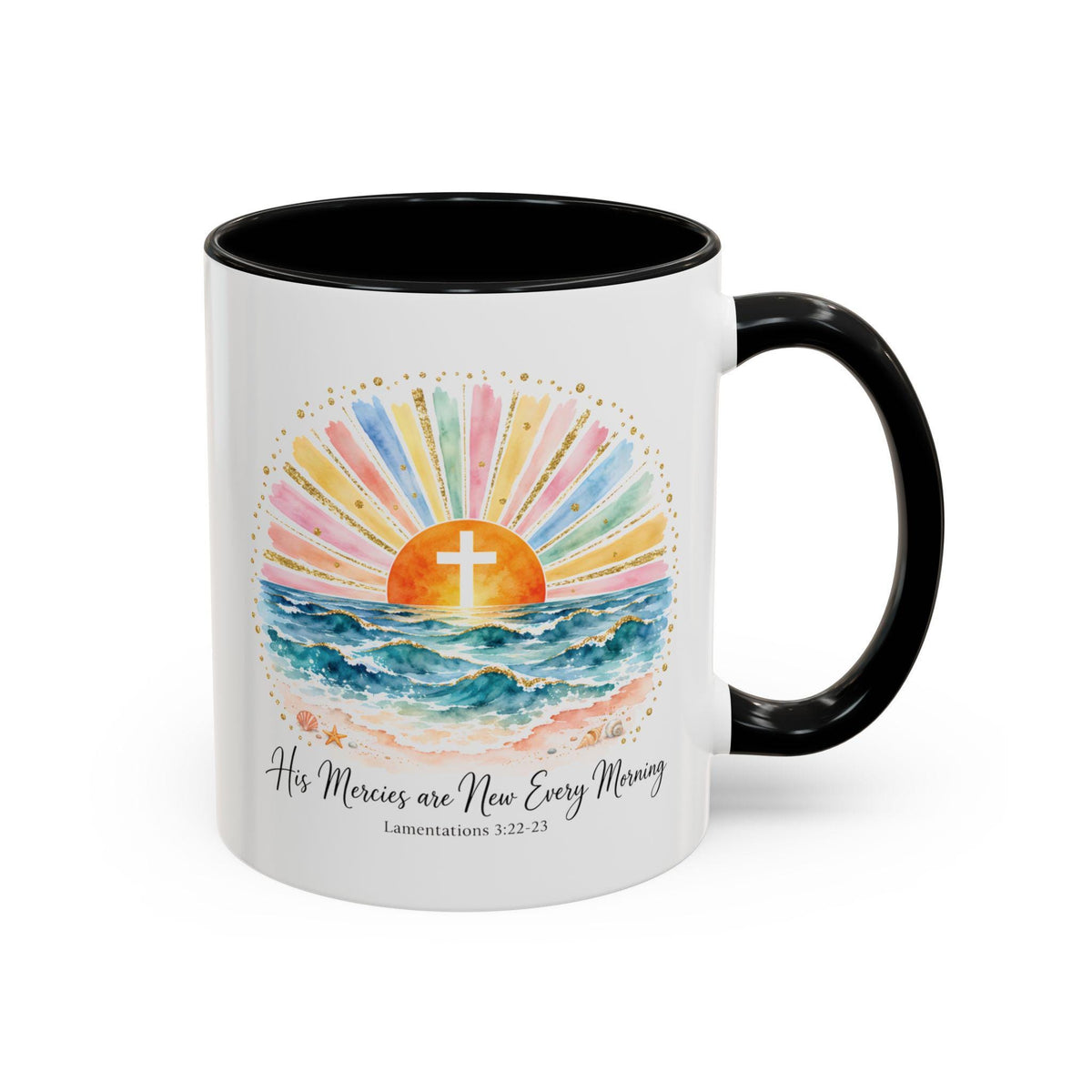 Sunrise Cross Over Ocean mug | Religious Scripture Coffee Mug