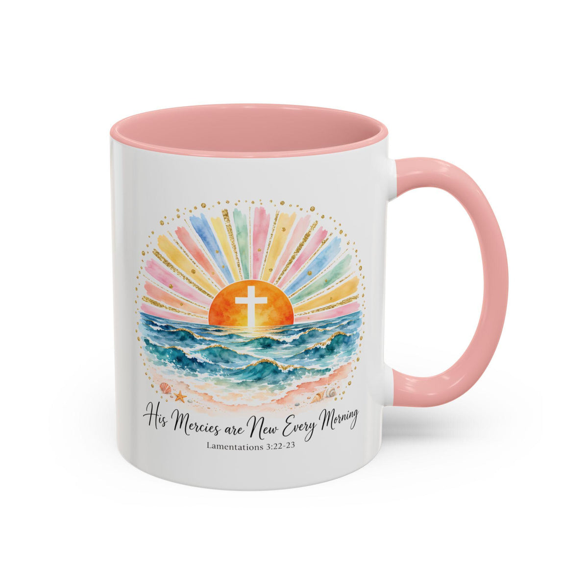 Sunrise Cross Over Ocean mug | Religious Scripture Coffee Mug