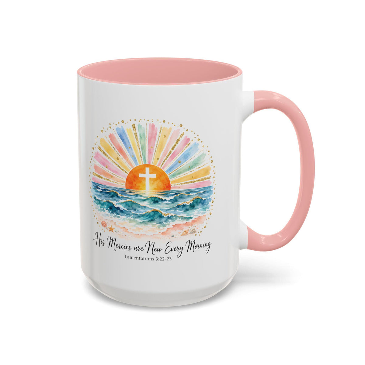 Sunrise Cross Over Ocean mug | Religious Scripture Coffee Mug