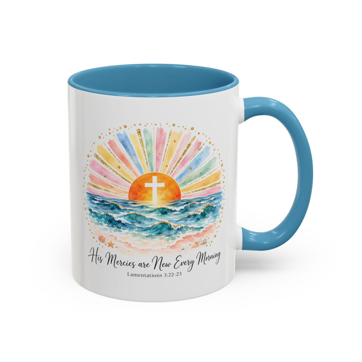 Sunrise Cross Over Ocean mug | Religious Scripture Coffee Mug
