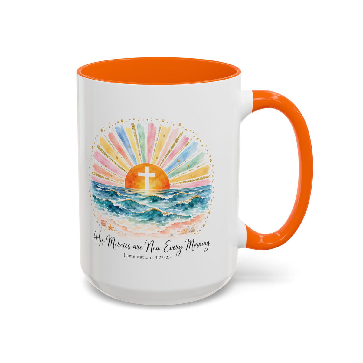 Sunrise Cross Over Ocean mug | Religious Scripture Coffee Mug