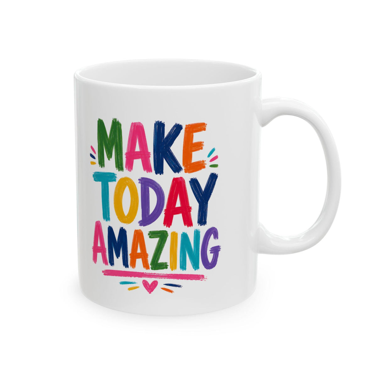 Colorful Inspirational Typography Ceramic Mug | Rainbow Coffee Cup (11oz/15oz)