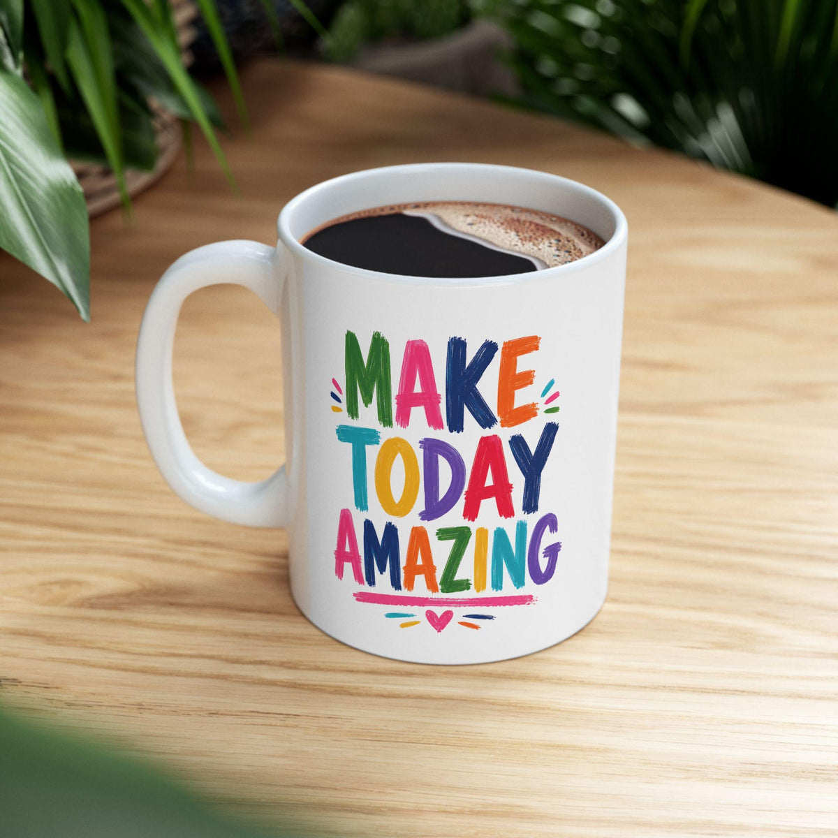 Colorful Inspirational Typography Ceramic Mug | Rainbow Coffee Cup (11oz/15oz)