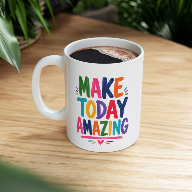 Colorful Inspirational Typography Ceramic Mug | Rainbow Coffee Cup (11oz/15oz)