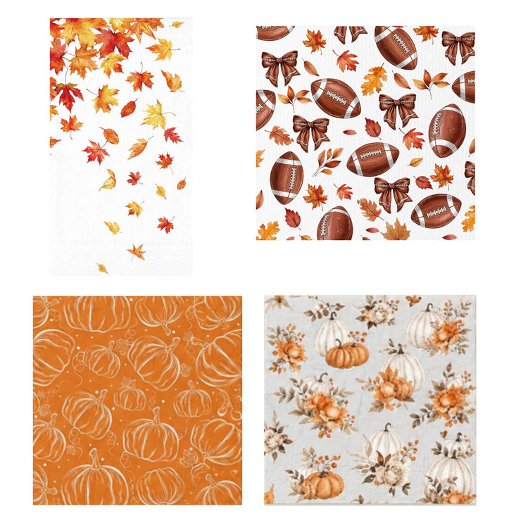 Fall Decorative Paper Napkins for Decoupage, Mixed Media Crafts (Set of 13)