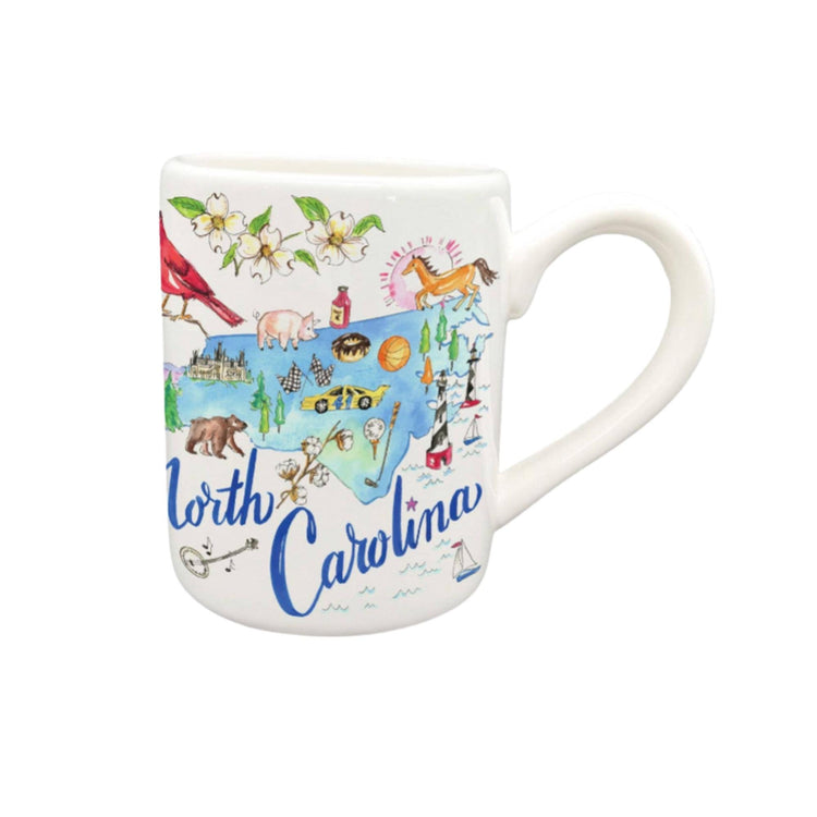 North Carolina Mug & Napkin Set, Illustrated State Design, Southern Gift