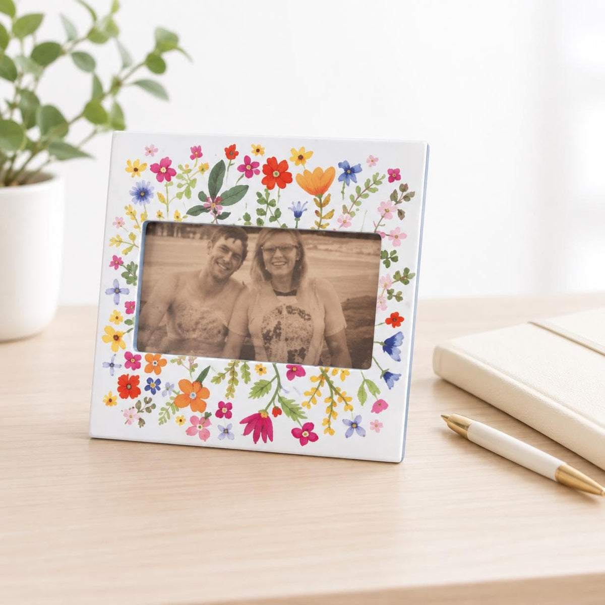 Colorful Wildflower Picture Frame, Cottagecore Floral Decor, Gift for Mom