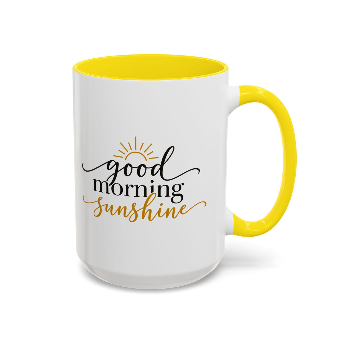 Good Morning Sunshine Coffee Mug | Ceramic, 11oz or 15oz, Gold Accent