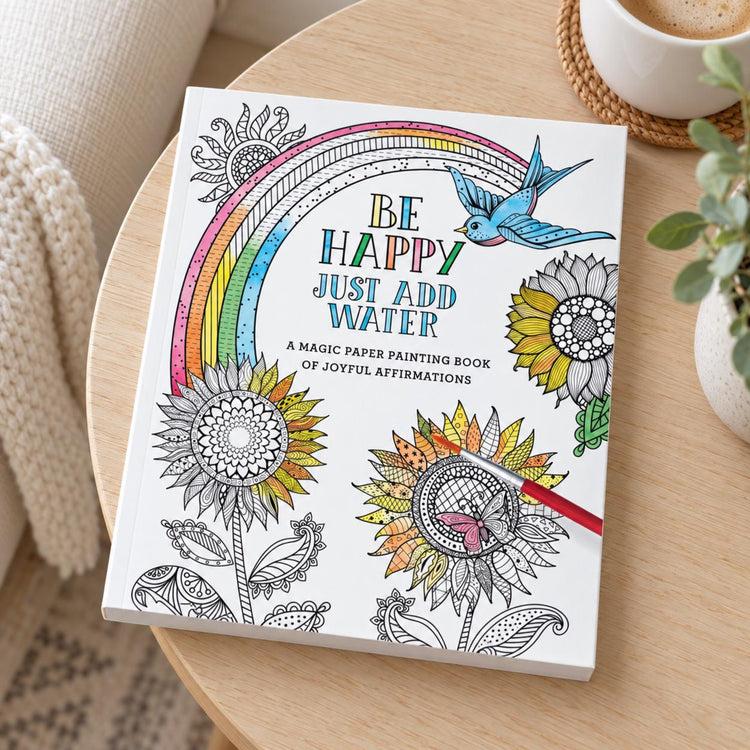 Just Add Water Painting Book, 30 Designs, Affirmations, Gift (Physical Book)