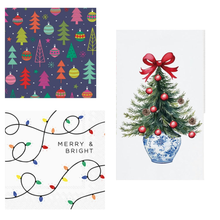 Christmas Decoupage Napkin Set, Holiday Craft Supplies (Set of 18)