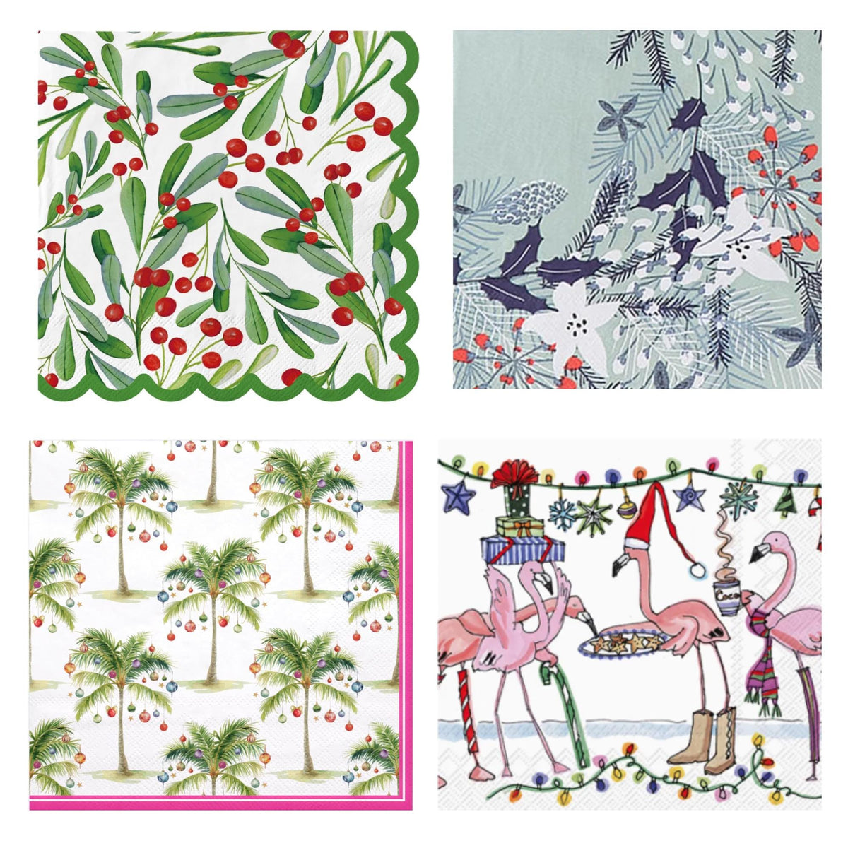Christmas Decoupage Napkin Set, Holiday Craft Supplies (Set of 18)