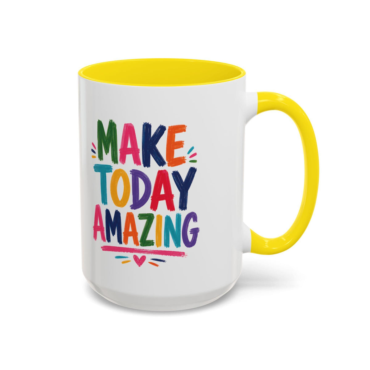 Colorful Ceramic Mug | Make Today Great Quote, Glossy White Interior