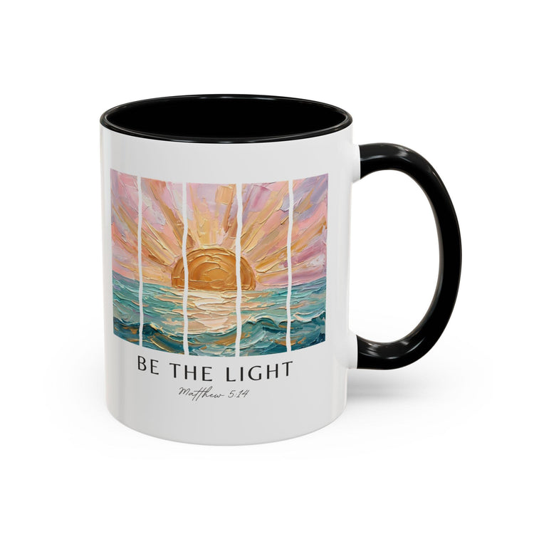 Be The Light Sunrise Ocean Painting Mug, Inspirational Coffee Cup