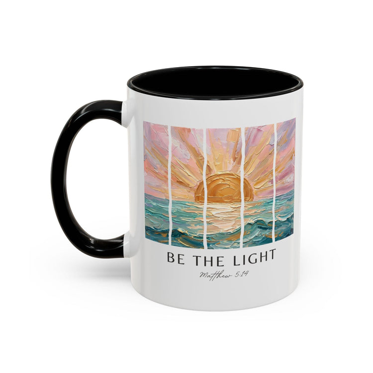 Be The Light Sunrise Ocean Painting Mug, Inspirational Coffee Cup
