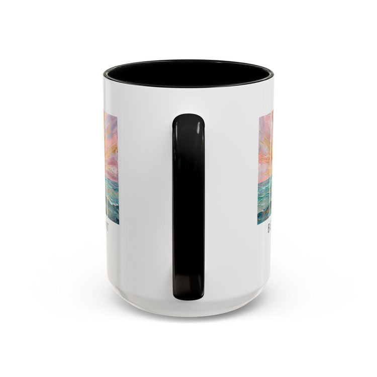 Be The Light Sunrise Ocean Painting Mug, Inspirational Coffee Cup