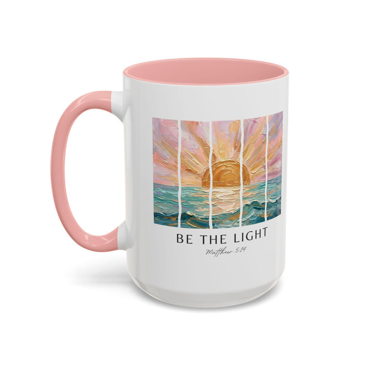 Be The Light Sunrise Ocean Painting Mug, Inspirational Coffee Cup